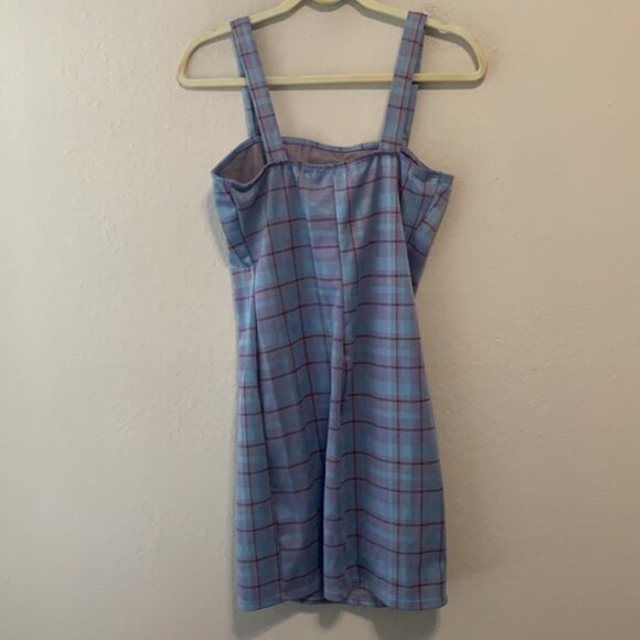 Just Polly Sleeveless Plaid Mini Dress - Picture 8 of 13